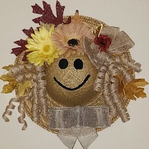 Decorative Straw Hat with Flowers and Ribbons